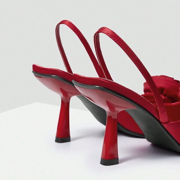 Red Elegant Women's Soft Bottom Slippers - Picture 6 of 6